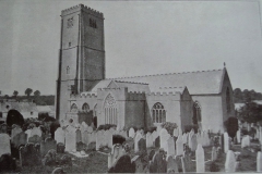 Old photo of St Mary's and grave yard.