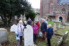 The team of volunteers reading and recording in St Mary's Grave Yard.